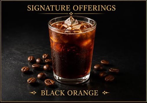 Black Orange — iced black coffee with orange notes